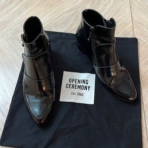 Opening Ceremony Black Patent Leather Bootie sz 37